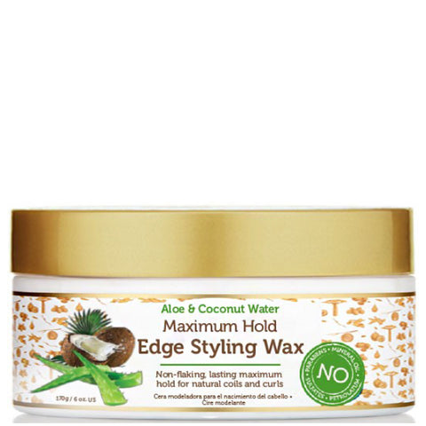 African Pride  Aloe & Coconut Water Maximum Hold Edge Styling Wax 6oz