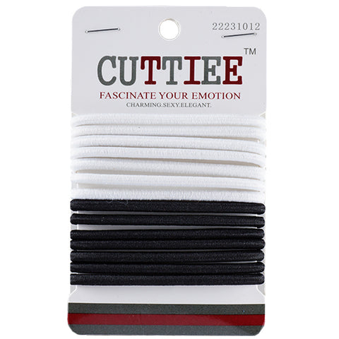 Cuttiee #1012 4mm Elastic Band Black & White 16Pcs