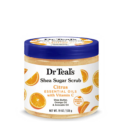 Dr Teal's Shea Sugar Scrub Citrus Essential Oils with Vitamin C 19oz