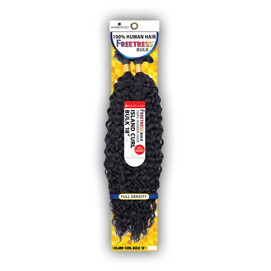 Freetress 100% Human Hair Braid - ISLAND CURL BULK 18 Freetress 100% Human Hair Braid - ISLAND CURL BULK 18