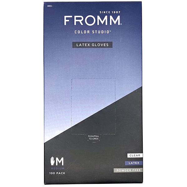 Fromm Color Studio D8011 Latex Gloves Powder Free Medium 100ct