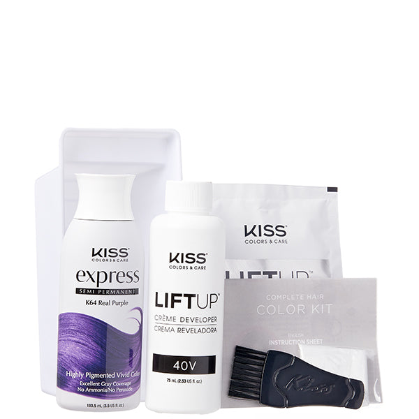 Kiss Colors K64SET Real Purple Express Semi-Permanent Color Kit