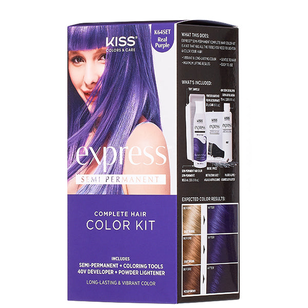 Kiss Colors K64SET Real Purple Express Semi-Permanent Color Kit