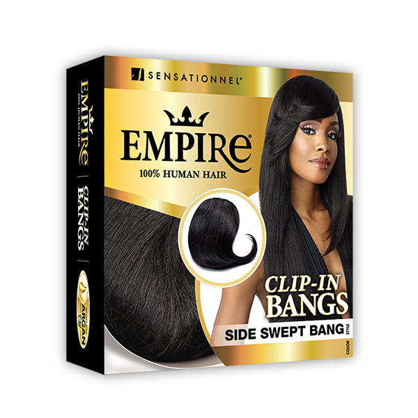 Sensationnel 100% Human Hair Empire Clip In Bangs - SIDE SWEPT BANG