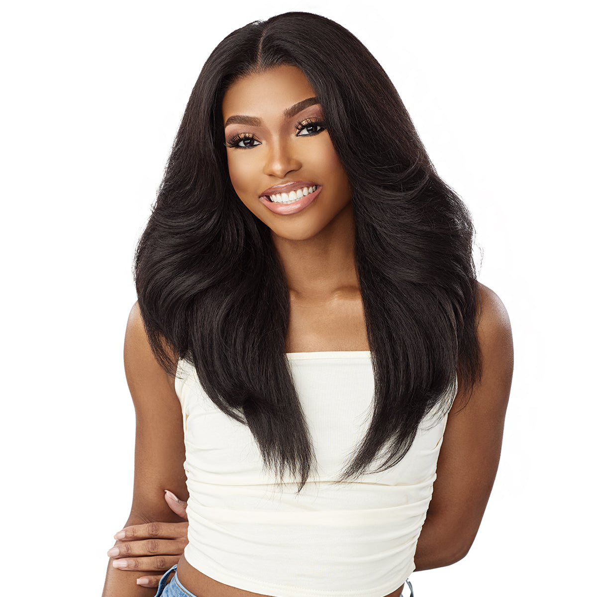 Sensationnel Curls Kinks & Co Synthetic Hair 13x6 Glueless HD Lace Wig - KINKY LAYERED BLOW OUT 22 Sensationnel Curls Kinks & Co Synthetic Hair 13x6 Glueless HD Lace Wig - KINKY LAYERED BLOW OUT 22