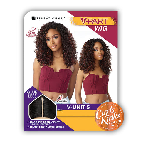 Sensationnel Curls Kinks & Co Synthetic Hair Glueless V Part Wig - V UNIT 5 Sensationnel Curls Kinks & Co Synthetic Hair Glueless V Part Wig - V UNIT 5