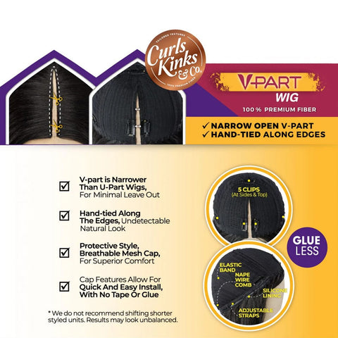 Sensationnel Curls Kinks & Co Synthetic Hair Glueless V Part Wig - V UNIT 5 Sensationnel Curls Kinks & Co Synthetic Hair Glueless V Part Wig - V UNIT 5