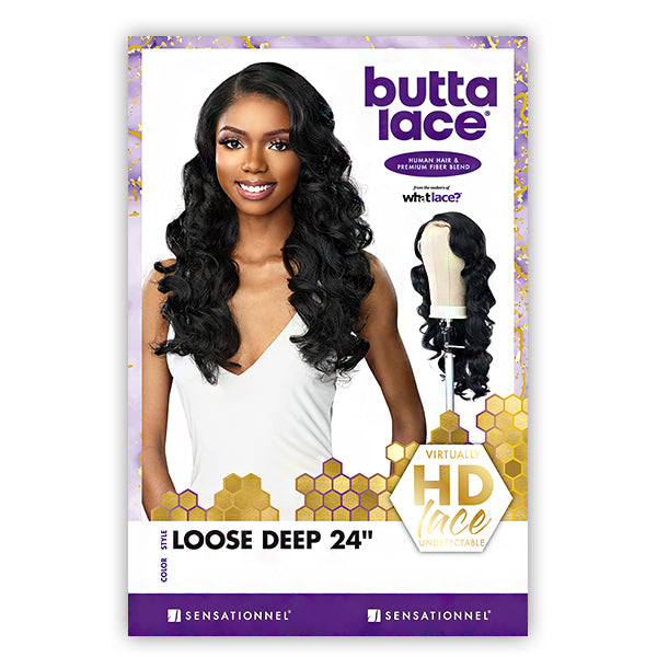 Sensationnel Human Hair Blend Butta HD Lace Front Wig - LOOSE DEEP 24
