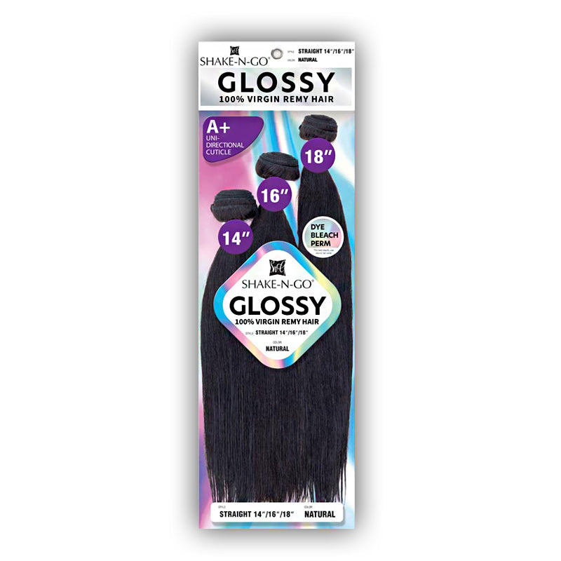 Shake N Go Glossy 100% Virgin Remy Human Hair Weave - STRAIGHT 141618