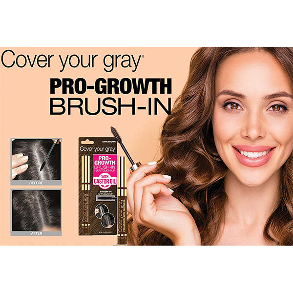Cover Your Gray Pro-Growth Brush-in Hair Touch-up with Castor Oil 0.25oz