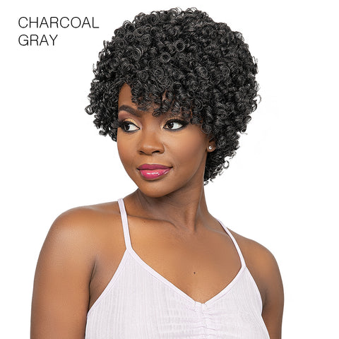 Janet Collection Natural Curly Synthetic Hair Wig - AFRO FIBY