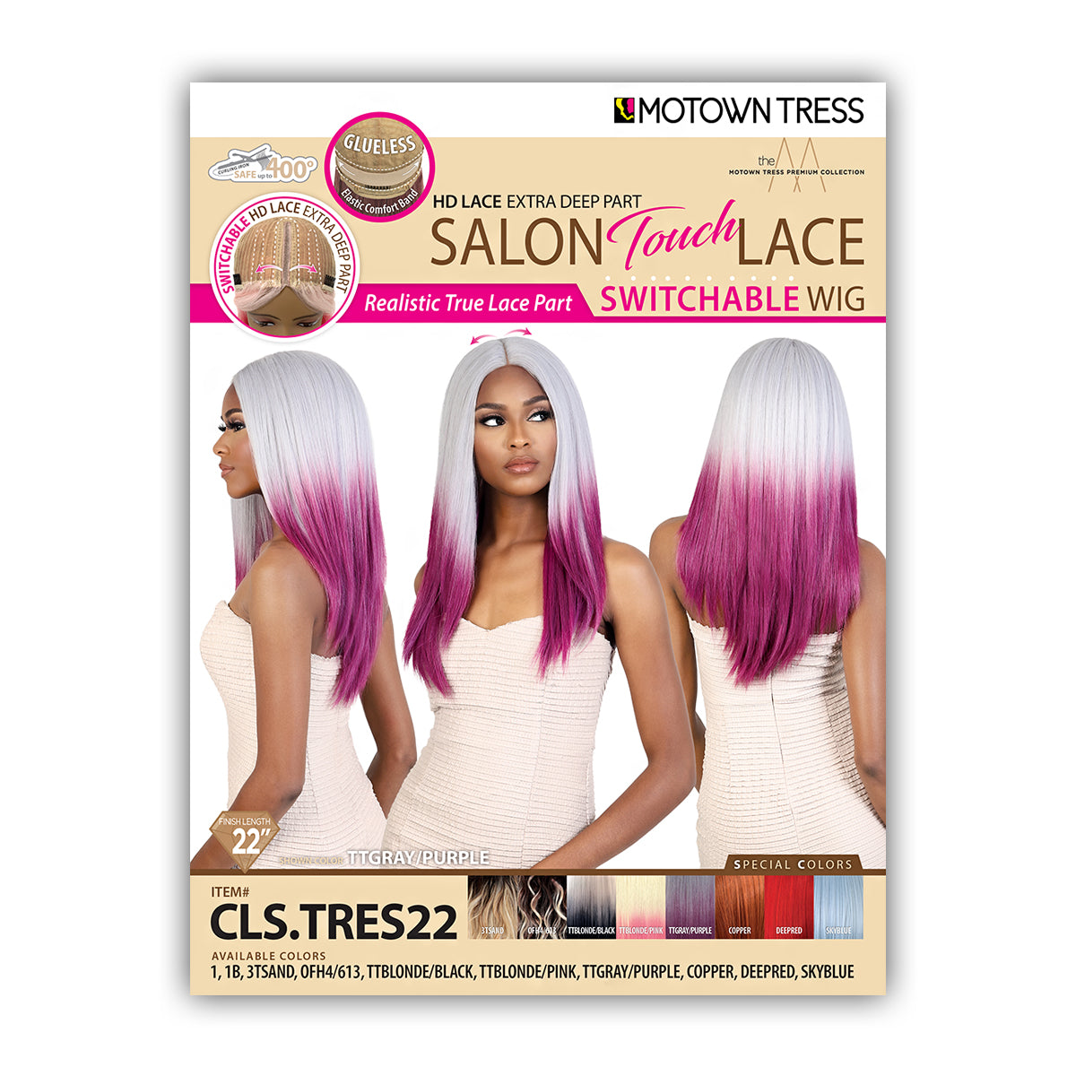 Motown Tress Salon Touch Synthetic Hair Lace Part Glueless Wig - CLS TRES22