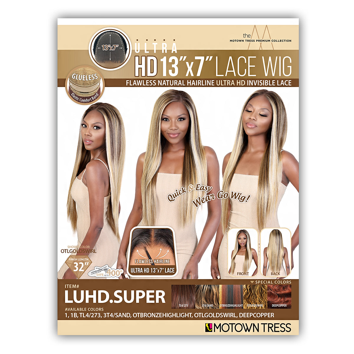 Motown Tress Synthetic Hair 13x7 Glueless HD Lace Wig - LUHD SUPER