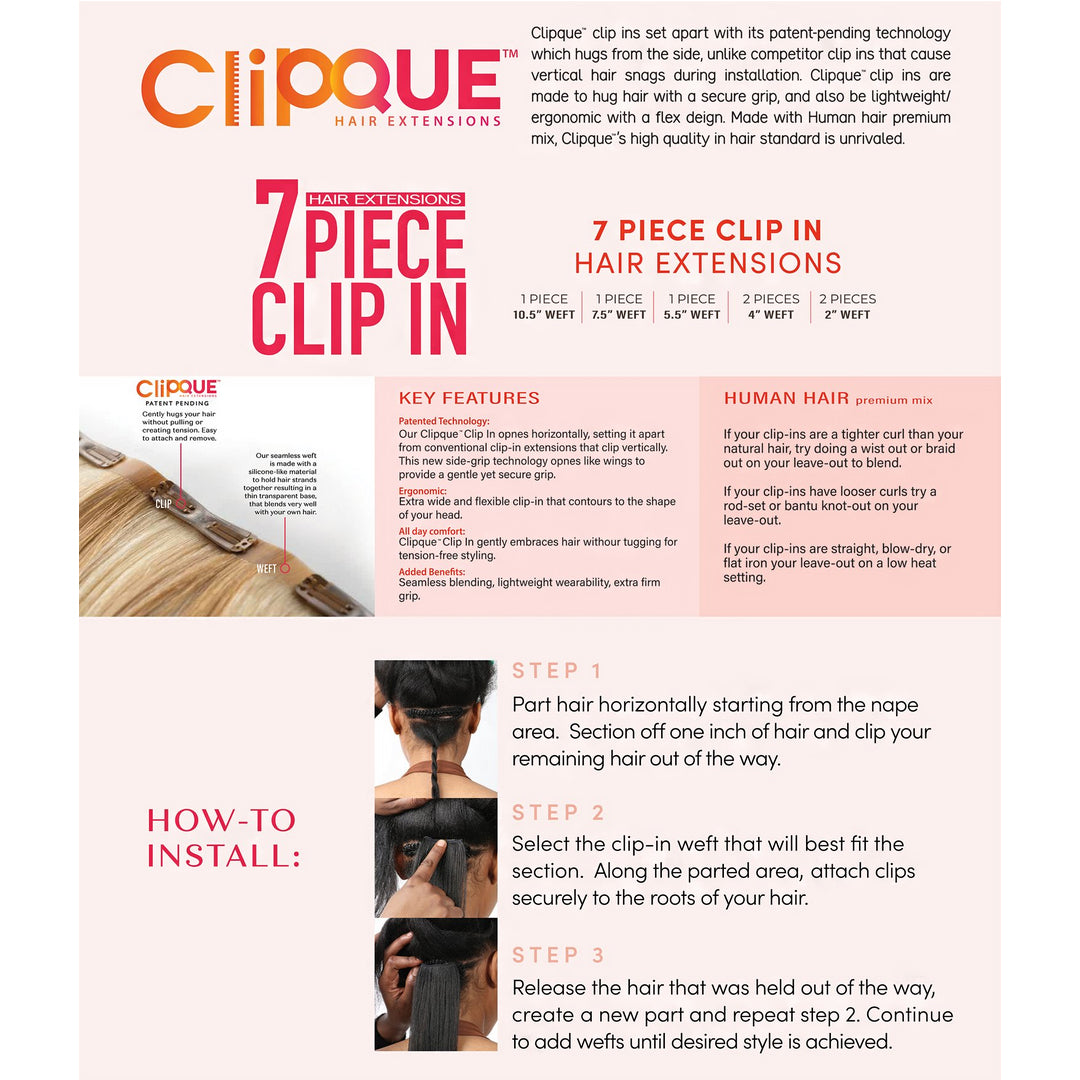 Nutique Illuze Human Hair Blend Clip In Extension - COILY 18 (7pcs)