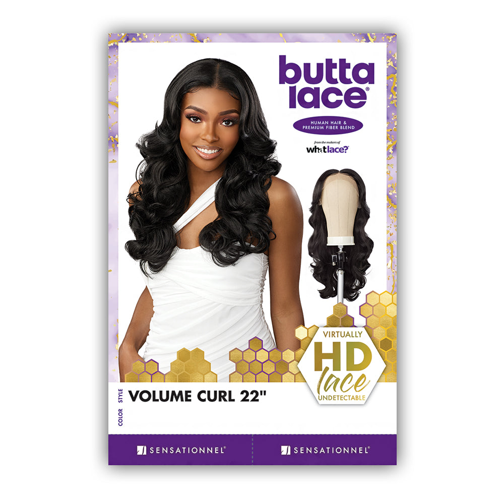 Sensationnel Human Hair Blend Butta HD Lace Front Wig - VOLUME CURL 22