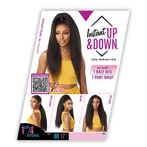 Sensationnel Synthetic Hair Half Wig Instant Up & Down - UD 17