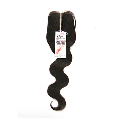 100% Unprocessed Natural Human Hair Lace Part Closure 7A+ BODY WAVE 12