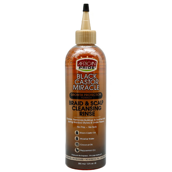 African Pride Black Castor Miracle Braid & Scalp Cleansing Rinse 12oz
