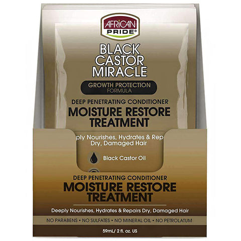 African Pride Black Castor Miracle Moisture Restore Treatment 2oz