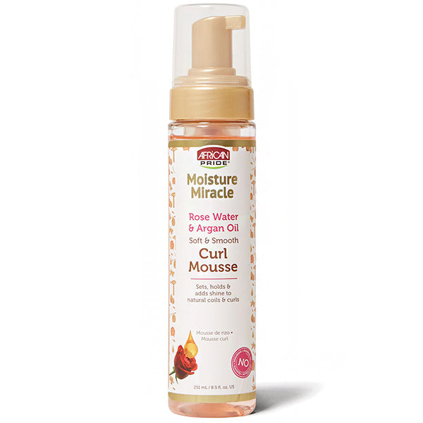 African Pride Moisture Miracle Rose & Argan S& S &S Curl Mousse 8.5oz