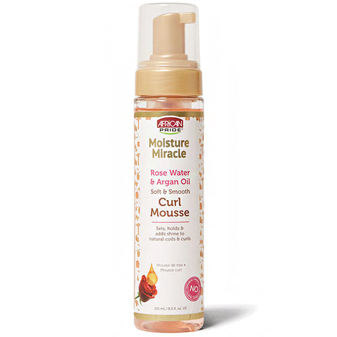 African Pride Moisture Miracle Rose & Argan S& S &S Curl Mousse 8.5oz