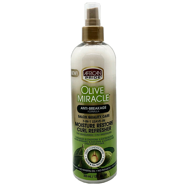 African Pride Olive Miracle Moisture Restore Curl Refresher 12oz