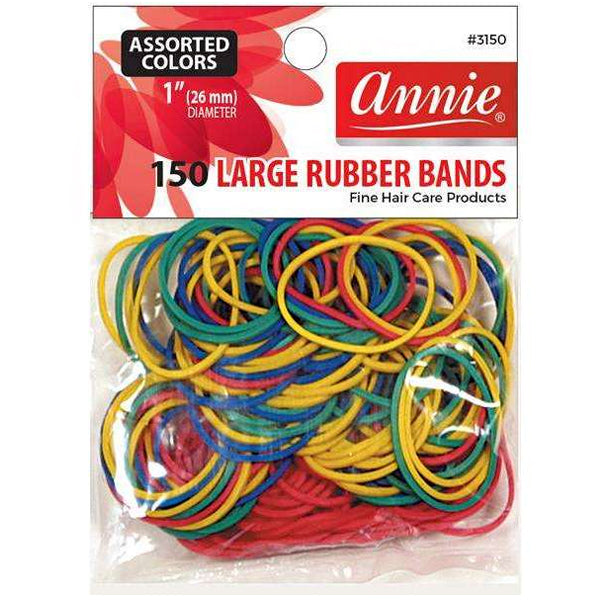 Annie #3150 Large Rubber Bands - Assorted Colors 150ct