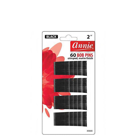 Annie #3303 Bob Pins 2\" Black 60Ct