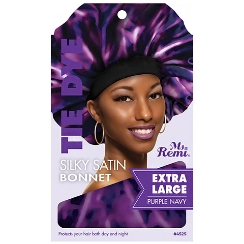 Annie Ms. Remi #4525 Tie Dye Silky Satin Bonnet XL  Assorted