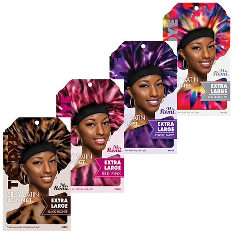 Annie Ms. Remi #4525 Tie Dye Silky Satin Bonnet XL  Assorted