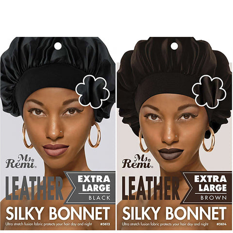 Annie Ms. Remi Leather Silky Satin Bonnet Extra Large