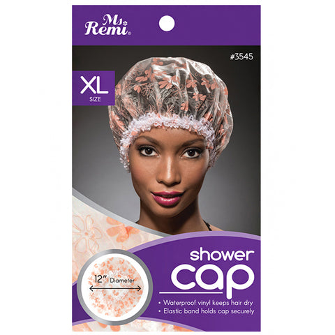 Annie Ms. Remi Shower Cap Extra Large -Pink Floral &  Blue Dot