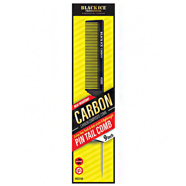 Blackice Professional #CCO103 Carbon Pin Tail Comb 9\"