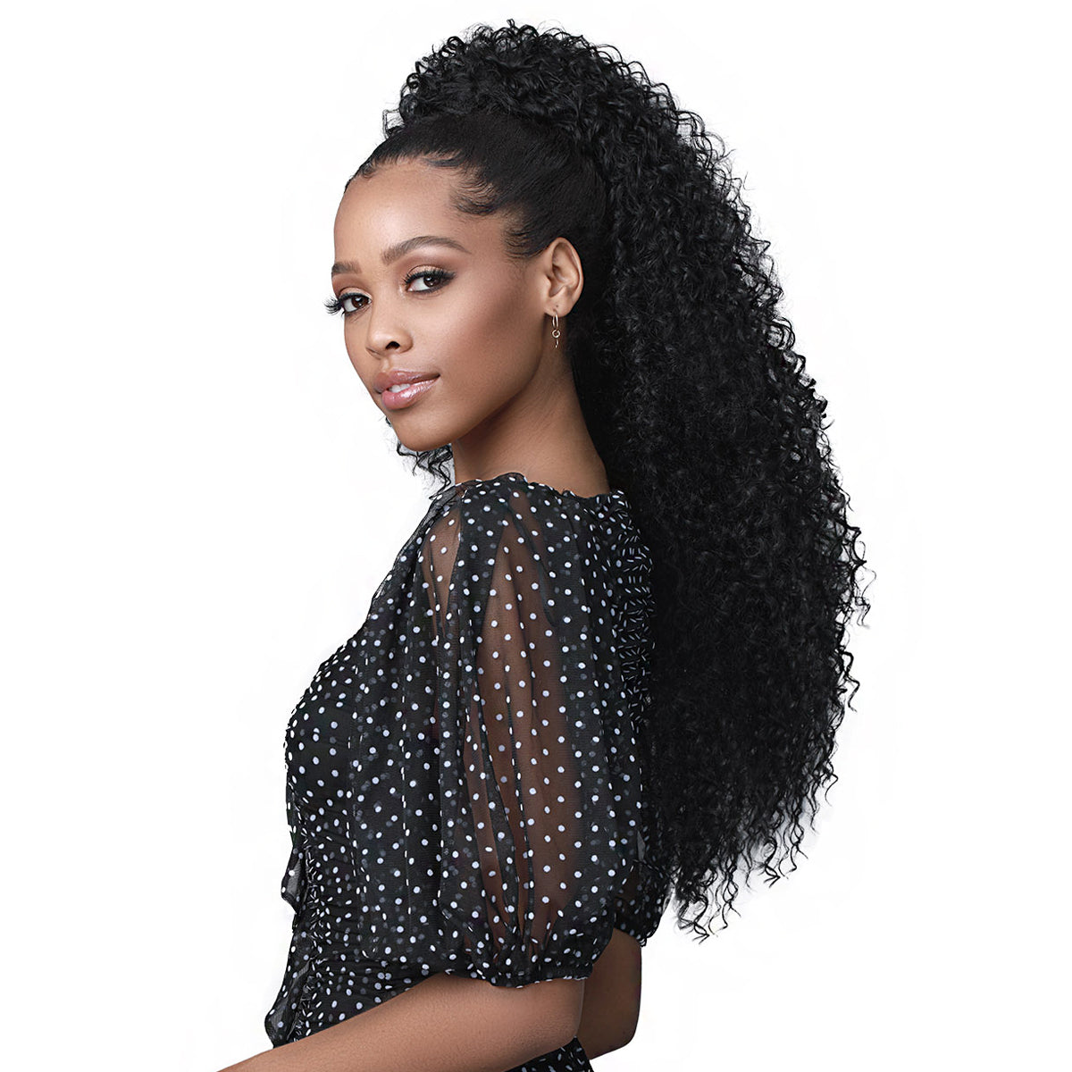 Bobbi Boss Miss Origin Human Hair Blend Ponytail - MOD051 NATURAL JERRY CURL 26