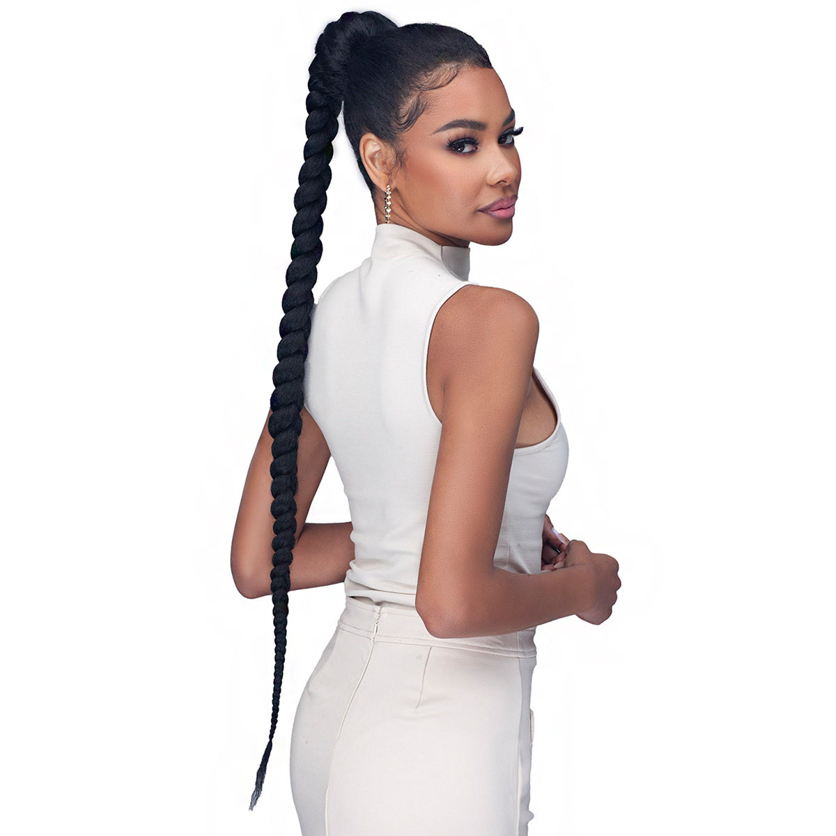 Bobbi Boss Miss Origin Human Hair Blend Ponytail - MOD060 BOX BRAID 40