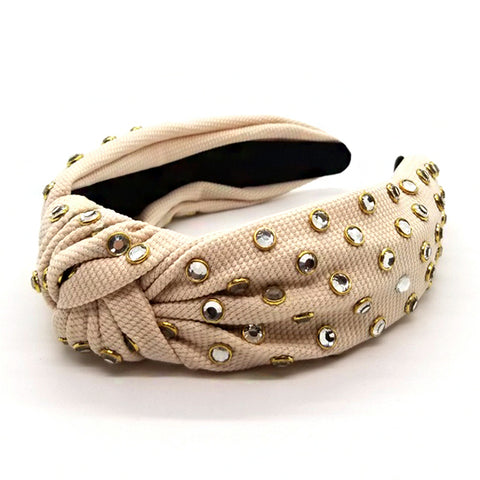 Bon Chunky Rhinestone Knotted Hard Headband