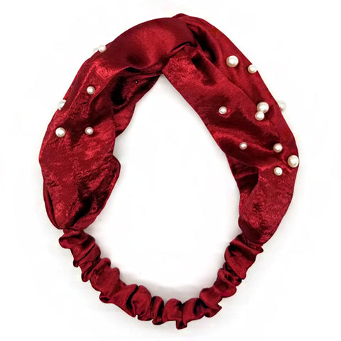 Bon Pearl Criss Cross Satin Headband
