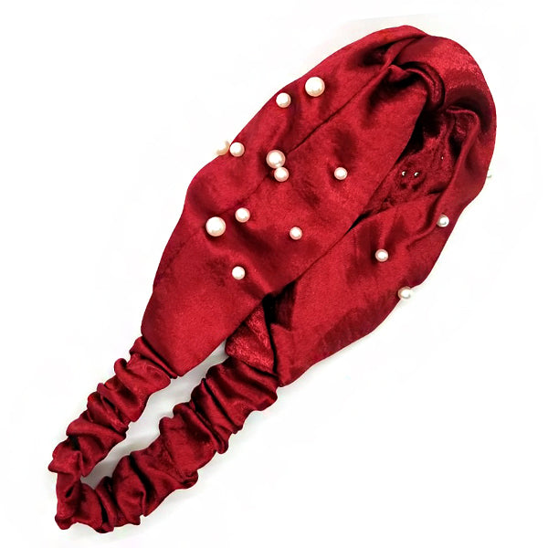 Bon Pearl Criss Cross Satin Headband