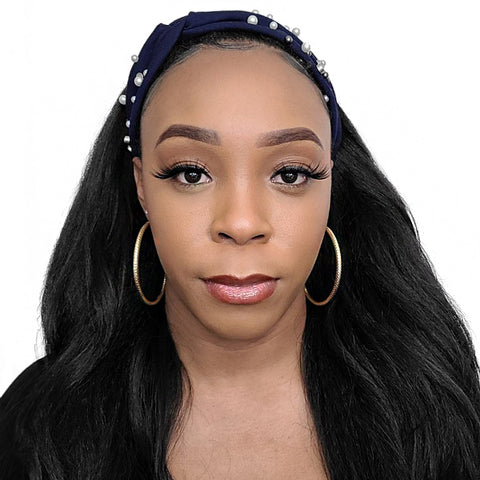 Bon Pearl & Rhinestone Criss Cross Turban Headband