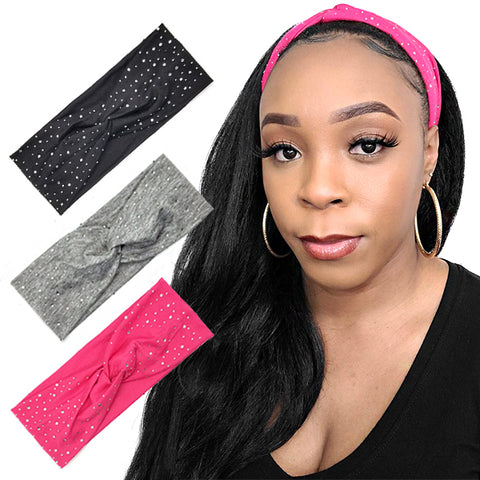 Bon Rhinestone Criss Cross Turban Headband