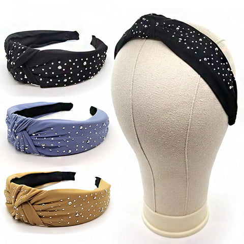 Bon Small Rhinestone Knotted Hard Headband