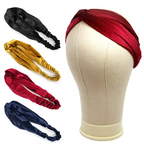 Bon Twisted Cross Velvet Headband