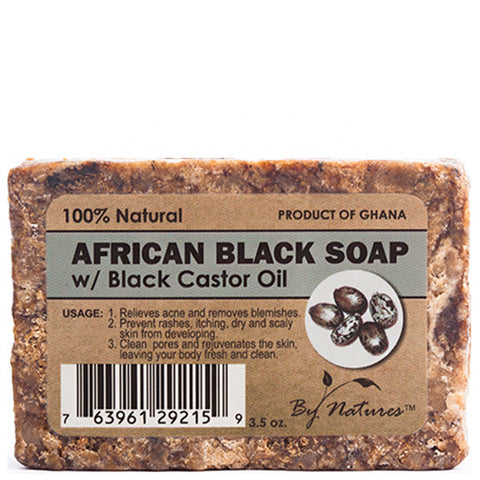 By Natures African Black Soap with Black Castor Oil 3.5oz
