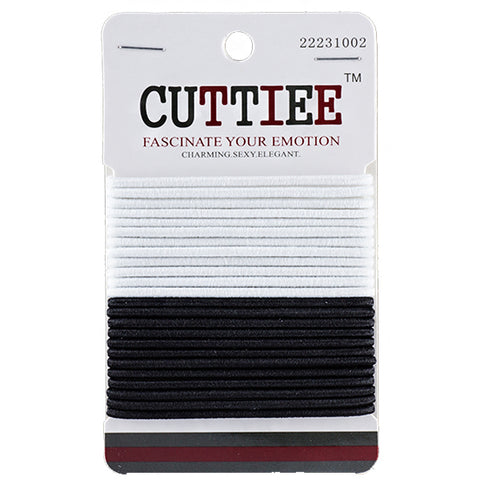Cuttiee #1002 2mm Elastic Band Black & White 24pcs
