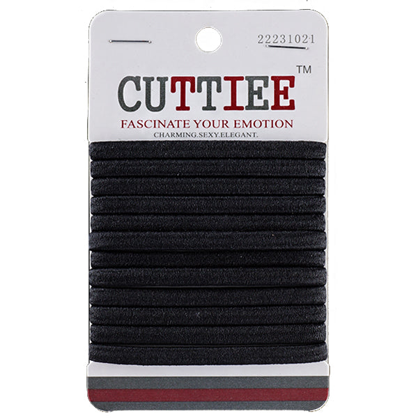 Cuttiee #1021 5mm Flat Elastic Band Black 12pcs