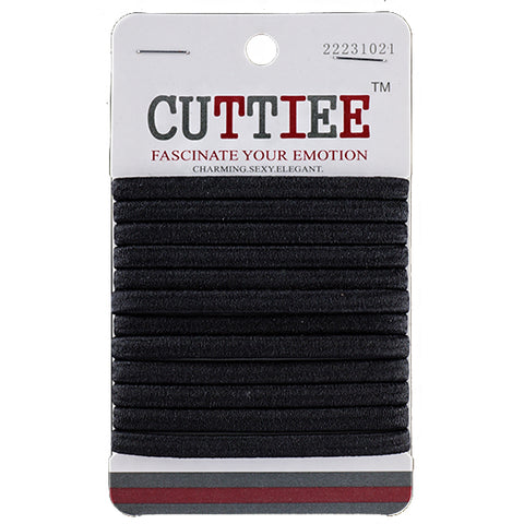 Cuttiee #1021 5mm Flat Elastic Band Black 12pcs