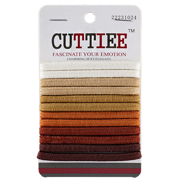 Cuttiee #1024 5mm Flat Elastic Band Brown 12pcs