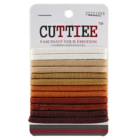 Cuttiee #1024 5mm Flat Elastic Band Brown 12pcs