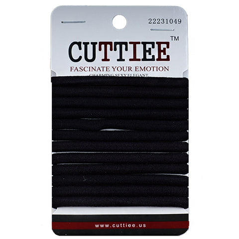 Cuttiee #1049 6mm Elastic Band Soft Black 12pcs