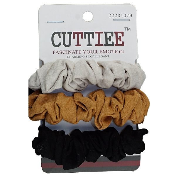 Cuttiee #1079 Small Cloth Ponytail 3pcs Assort